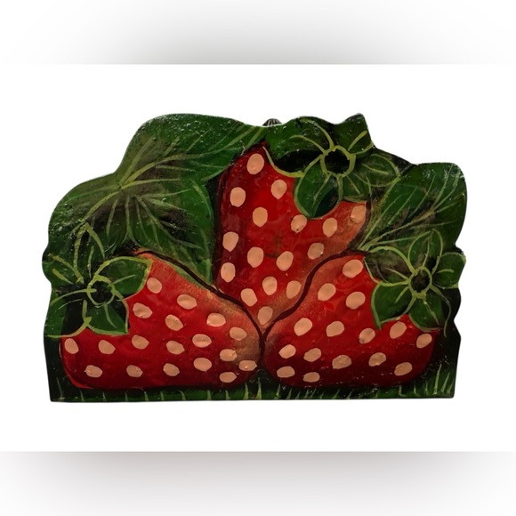 Vintage Metal Strawberry Napkin Holder - Picture 4 of 6